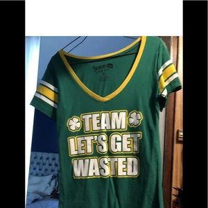 St. Patricks Day T Shirt Small Football Irish